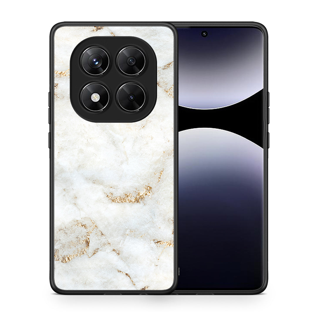 Θήκη Xiaomi Redmi Note 14 Pro 5G / Poco X7 White Gold Marble από τη Smartfits με σχέδιο στο πίσω μέρος και μαύρο περίβλημα | Xiaomi Redmi Note 14 Pro 5G / Poco X7 White Gold Marble case with colorful back and black bezels