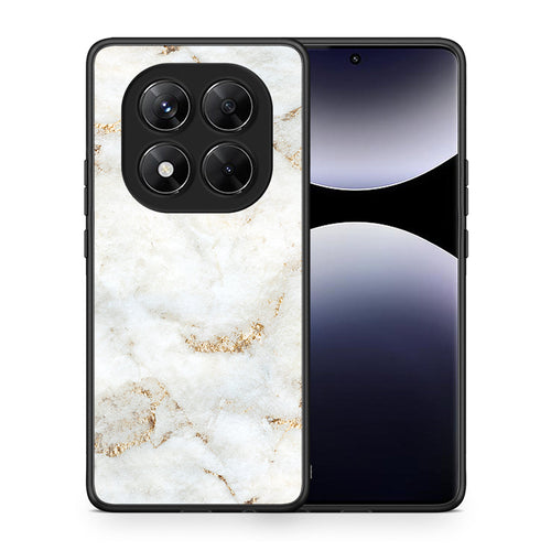 Θήκη Xiaomi Redmi Note 14 Pro 5G / Poco X7 White Gold Marble από τη Smartfits με σχέδιο στο πίσω μέρος και μαύρο περίβλημα | Xiaomi Redmi Note 14 Pro 5G / Poco X7 White Gold Marble case with colorful back and black bezels