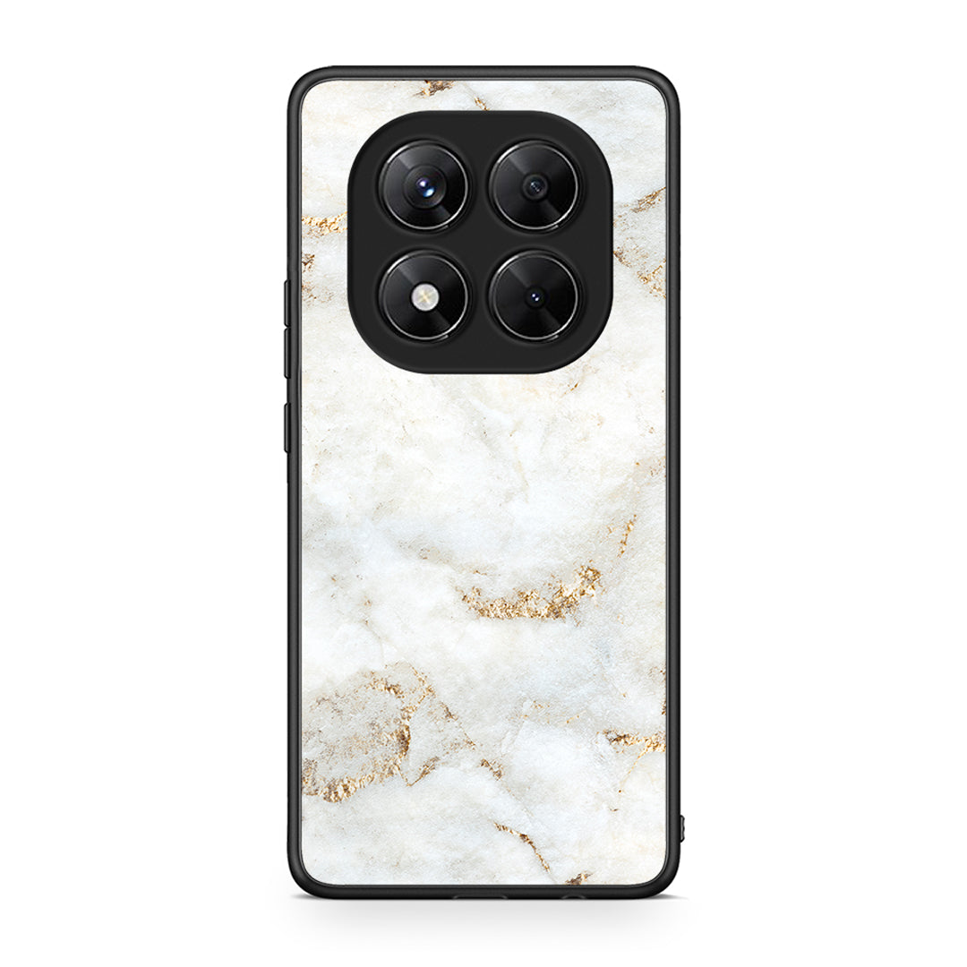 Xiaomi Redmi Note 14 Pro 5G / Poco X7 White Gold Marble θήκη από τη Smartfits με σχέδιο στο πίσω μέρος και μαύρο περίβλημα | Smartphone case with colorful back and black bezels by Smartfits