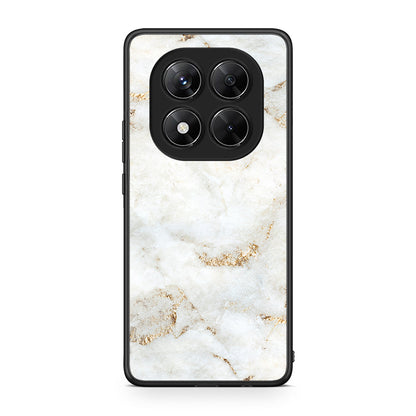 Xiaomi Redmi Note 14 Pro 5G / Poco X7 White Gold Marble θήκη από τη Smartfits με σχέδιο στο πίσω μέρος και μαύρο περίβλημα | Smartphone case with colorful back and black bezels by Smartfits