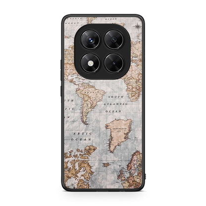 Xiaomi Redmi Note 14 Pro 5G / Poco X7 World Map Θήκη από τη Smartfits με σχέδιο στο πίσω μέρος και μαύρο περίβλημα | Smartphone case with colorful back and black bezels by Smartfits