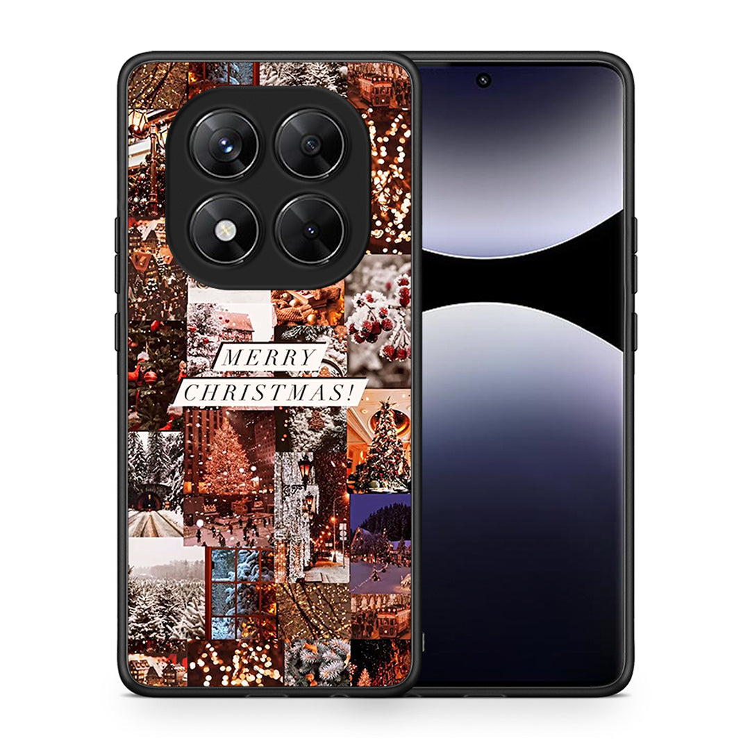 Θήκη Xiaomi Redmi Note 14 Pro 5G / Poco X7 Xmas Collage από τη Smartfits με σχέδιο στο πίσω μέρος και μαύρο περίβλημα | Xiaomi Redmi Note 14 Pro 5G / Poco X7 Xmas Collage case with colorful back and black bezels
