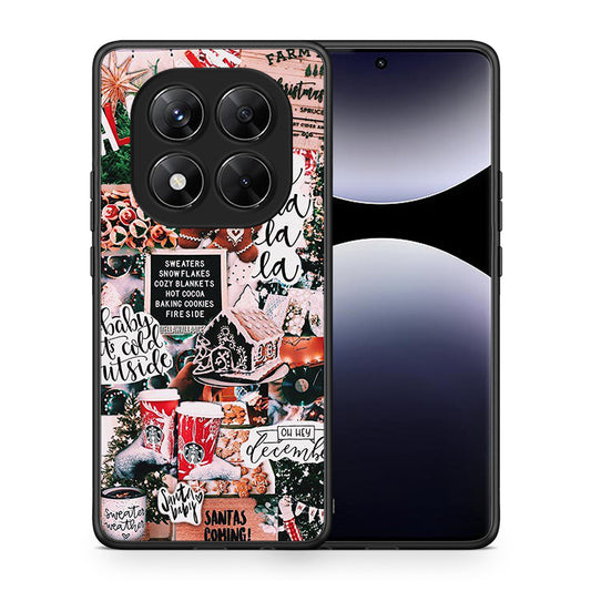 Θήκη Xiaomi Redmi Note 14 Pro 5G / Poco X7 Xmas Habbits από τη Smartfits με σχέδιο στο πίσω μέρος και μαύρο περίβλημα | Xiaomi Redmi Note 14 Pro 5G / Poco X7 Xmas Habbits case with colorful back and black bezels