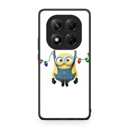 Xiaomi Redmi Note 14 Pro 5G / Poco X7 Xmas Minion Lights θήκη από τη Smartfits με σχέδιο στο πίσω μέρος και μαύρο περίβλημα | Smartphone case with colorful back and black bezels by Smartfits