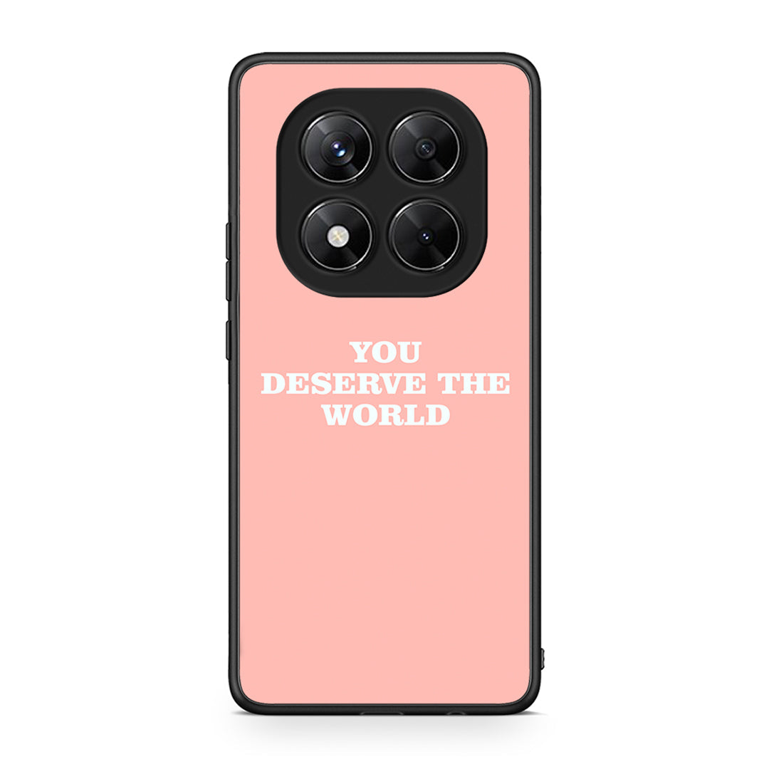 Xiaomi Redmi Note 14 Pro 5G / Poco X7 You Deserve The World Θήκη Αγίου Βαλεντίνου από τη Smartfits με σχέδιο στο πίσω μέρος και μαύρο περίβλημα | Smartphone case with colorful back and black bezels by Smartfits