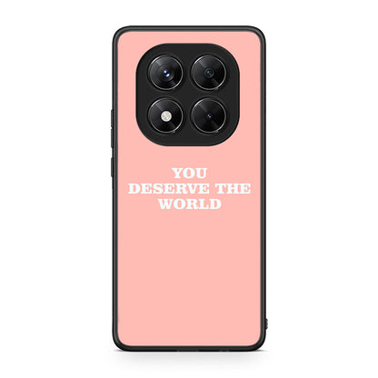 Xiaomi Redmi Note 14 Pro 5G / Poco X7 You Deserve The World Θήκη Αγίου Βαλεντίνου από τη Smartfits με σχέδιο στο πίσω μέρος και μαύρο περίβλημα | Smartphone case with colorful back and black bezels by Smartfits