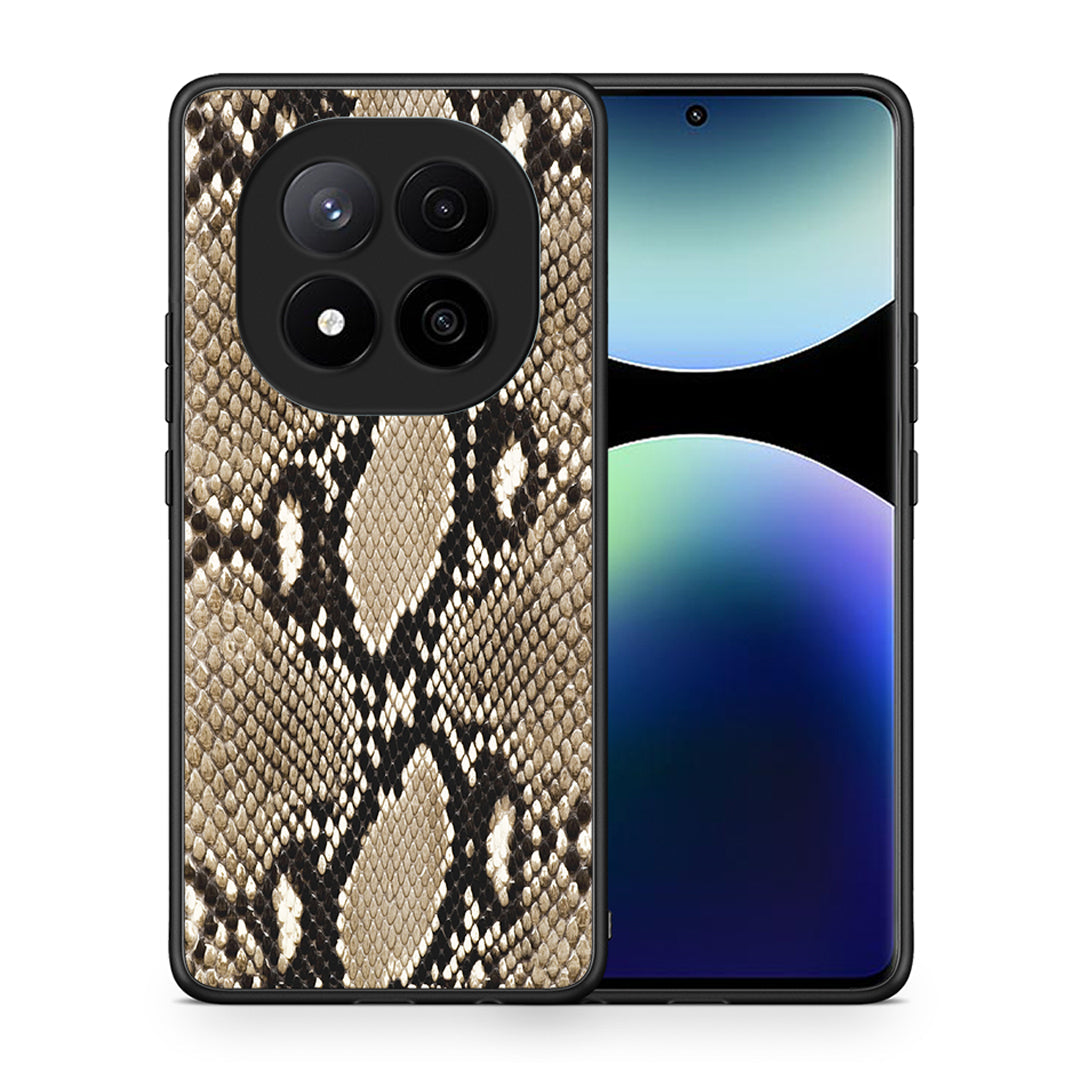 Θήκη Xiaomi Redmi Note 14 Pro Plus 5G Fashion Snake Animal από τη Smartfits με σχέδιο στο πίσω μέρος και μαύρο περίβλημα | Xiaomi Redmi Note 14 Pro Plus 5G Fashion Snake Animal case with colorful back and black bezels