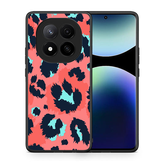 Θήκη Xiaomi Redmi Note 14 Pro Plus 5G Pink Leopard Animal από τη Smartfits με σχέδιο στο πίσω μέρος και μαύρο περίβλημα | Xiaomi Redmi Note 14 Pro Plus 5G Pink Leopard Animal case with colorful back and black bezels