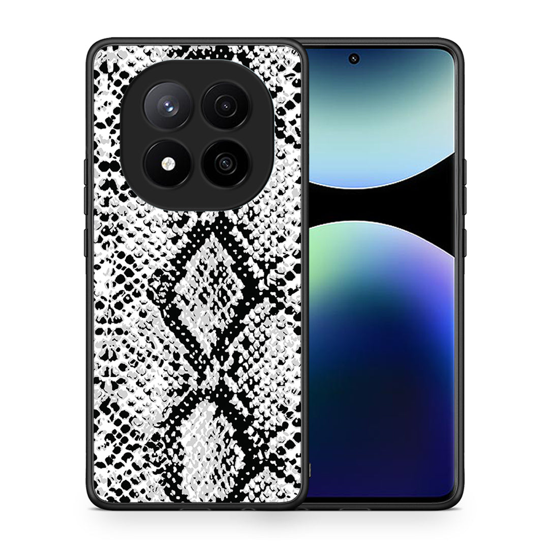 Θήκη Xiaomi Redmi Note 14 Pro Plus 5G White Snake Animal από τη Smartfits με σχέδιο στο πίσω μέρος και μαύρο περίβλημα | Xiaomi Redmi Note 14 Pro Plus 5G White Snake Animal case with colorful back and black bezels
