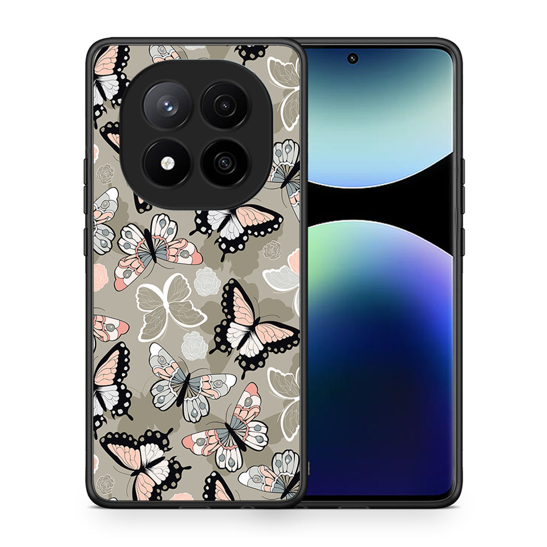 Θήκη Xiaomi Redmi Note 14 Pro Plus 5G Butterflies Boho από τη Smartfits με σχέδιο στο πίσω μέρος και μαύρο περίβλημα | Xiaomi Redmi Note 14 Pro Plus 5G Butterflies Boho case with colorful back and black bezels