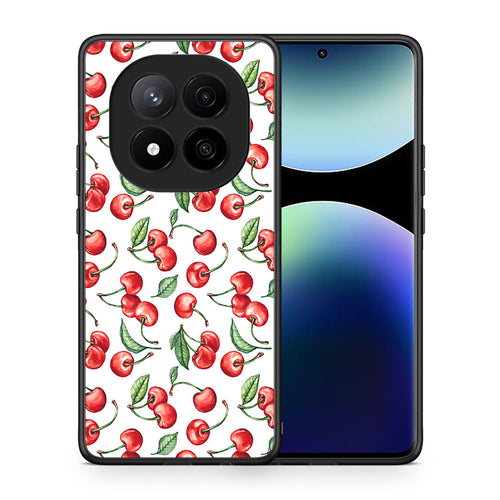 Θήκη Xiaomi Redmi Note 14 Pro Plus 5G Cherry Summer από τη Smartfits με σχέδιο στο πίσω μέρος και μαύρο περίβλημα | Xiaomi Redmi Note 14 Pro Plus 5G Cherry Summer case with colorful back and black bezels