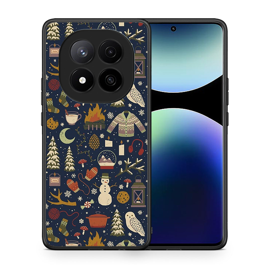 Θήκη Xiaomi Redmi Note 14 Pro Plus 5G Christmas Elements από τη Smartfits με σχέδιο στο πίσω μέρος και μαύρο περίβλημα | Xiaomi Redmi Note 14 Pro Plus 5G Christmas Elements case with colorful back and black bezels