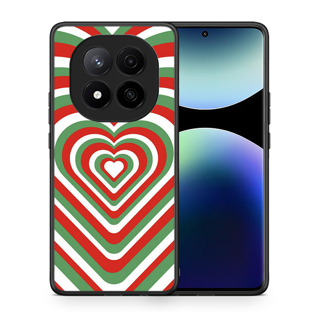 Θήκη Xiaomi Redmi Note 14 Pro Plus 5G Christmas Hearts από τη Smartfits με σχέδιο στο πίσω μέρος και μαύρο περίβλημα | Xiaomi Redmi Note 14 Pro Plus 5G Christmas Hearts case with colorful back and black bezels