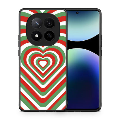 Θήκη Xiaomi Redmi Note 14 Pro Plus 5G Christmas Hearts από τη Smartfits με σχέδιο στο πίσω μέρος και μαύρο περίβλημα | Xiaomi Redmi Note 14 Pro Plus 5G Christmas Hearts case with colorful back and black bezels