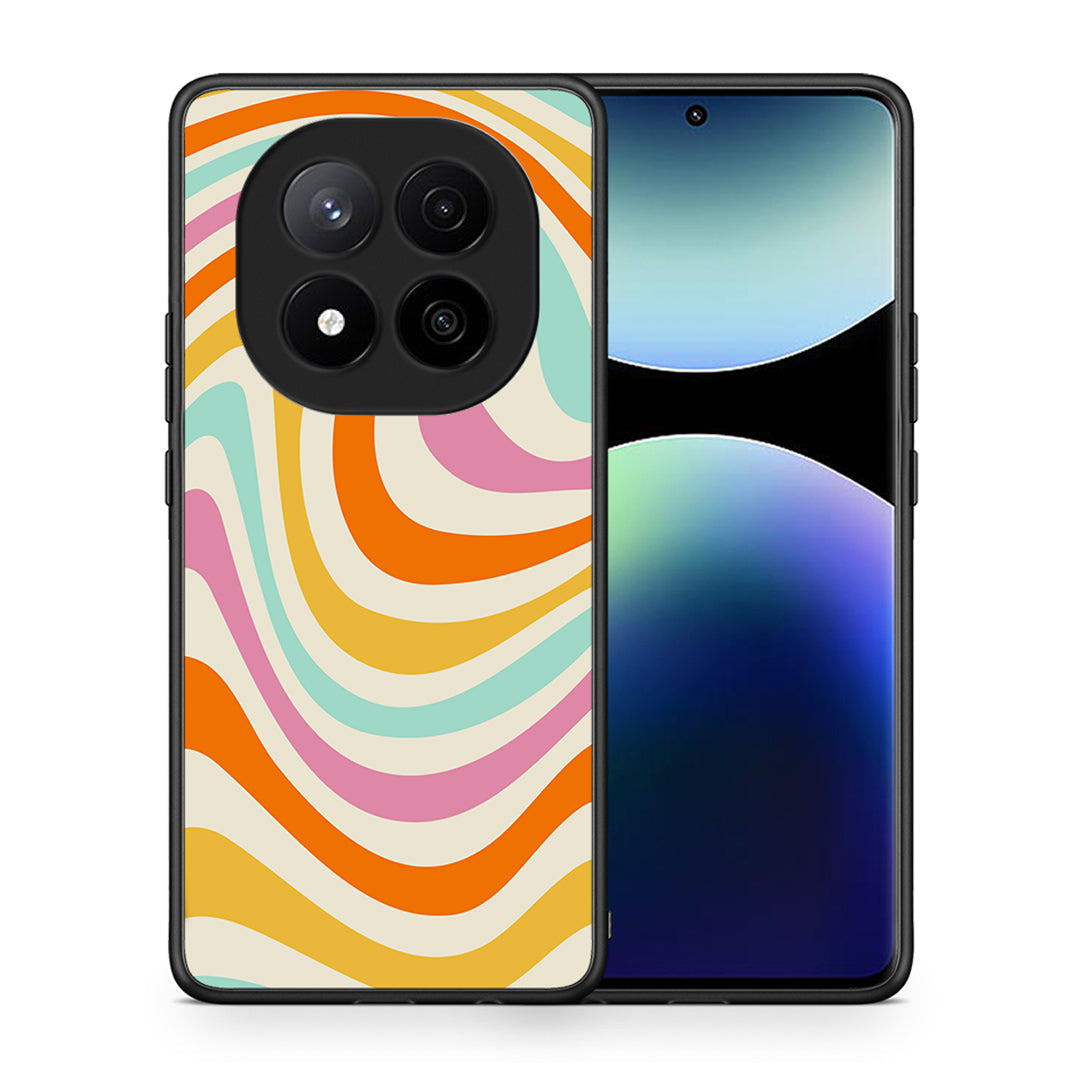 Θήκη Xiaomi Redmi Note 14 Pro Plus 5G Colourful Waves από τη Smartfits με σχέδιο στο πίσω μέρος και μαύρο περίβλημα | Xiaomi Redmi Note 14 Pro Plus 5G Colourful Waves case with colorful back and black bezels