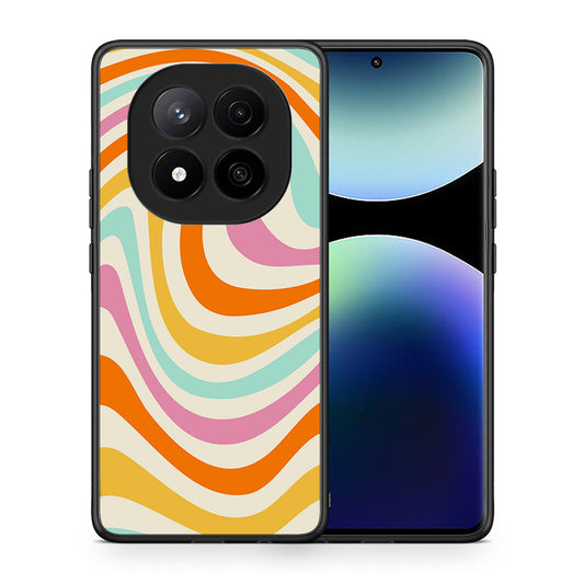 Θήκη Xiaomi Redmi Note 14 Pro Plus 5G Colourful Waves από τη Smartfits με σχέδιο στο πίσω μέρος και μαύρο περίβλημα | Xiaomi Redmi Note 14 Pro Plus 5G Colourful Waves case with colorful back and black bezels