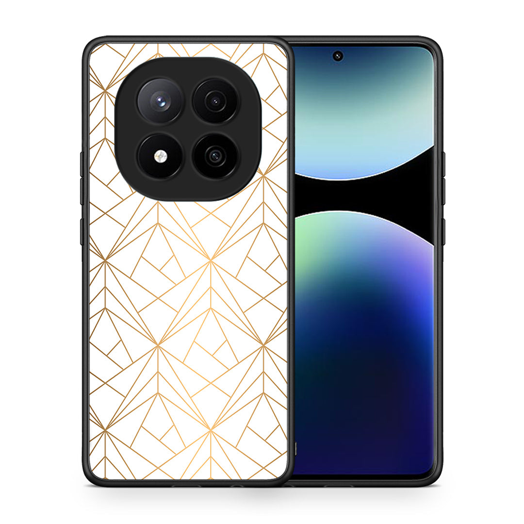 Θήκη Xiaomi Redmi Note 14 Pro Plus 5G Luxury White Geometric από τη Smartfits με σχέδιο στο πίσω μέρος και μαύρο περίβλημα | Xiaomi Redmi Note 14 Pro Plus 5G Luxury White Geometric case with colorful back and black bezels