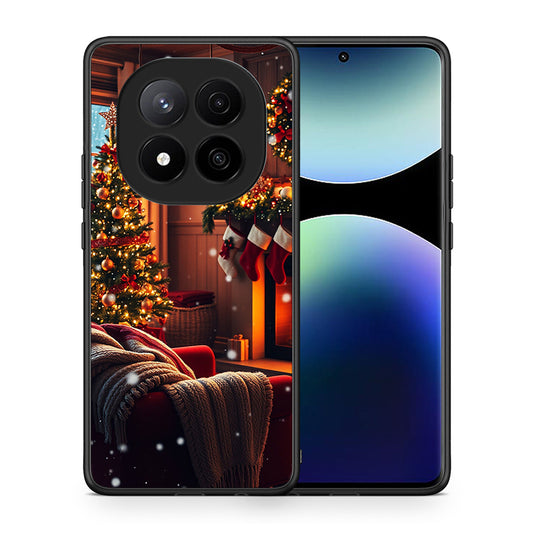 Θήκη Xiaomi Redmi Note 14 Pro Plus 5G Home For Christmas από τη Smartfits με σχέδιο στο πίσω μέρος και μαύρο περίβλημα | Xiaomi Redmi Note 14 Pro Plus 5G Home For Christmas case with colorful back and black bezels
