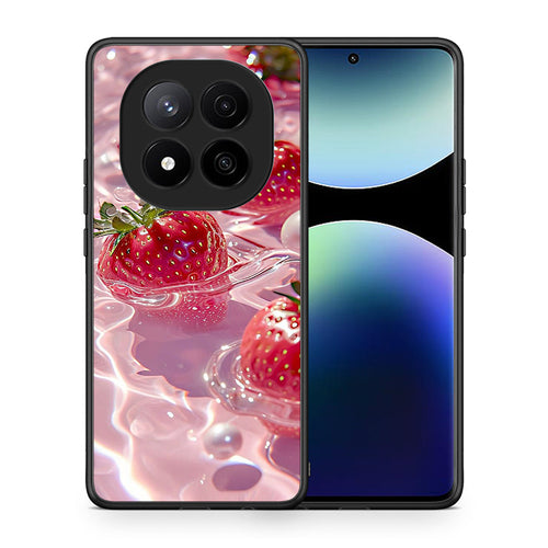 Θήκη Xiaomi Redmi Note 14 Pro Plus 5G Juicy Strawberries από τη Smartfits με σχέδιο στο πίσω μέρος και μαύρο περίβλημα | Xiaomi Redmi Note 14 Pro Plus 5G Juicy Strawberries case with colorful back and black bezels