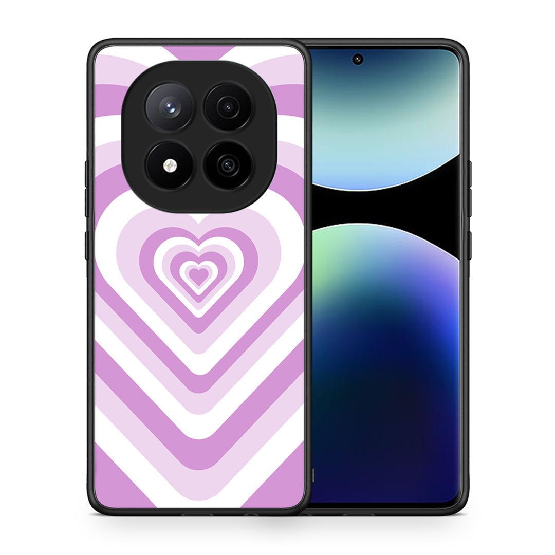 Θήκη Xiaomi Redmi Note 14 Pro Plus 5G Lilac Hearts από τη Smartfits με σχέδιο στο πίσω μέρος και μαύρο περίβλημα | Xiaomi Redmi Note 14 Pro Plus 5G Lilac Hearts case with colorful back and black bezels