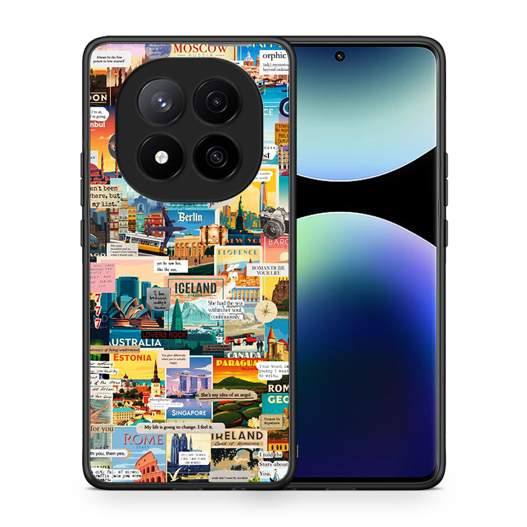Θήκη Xiaomi Redmi Note 14 Pro Plus 5G Live To Travel από τη Smartfits με σχέδιο στο πίσω μέρος και μαύρο περίβλημα | Xiaomi Redmi Note 14 Pro Plus 5G Live To Travel case with colorful back and black bezels