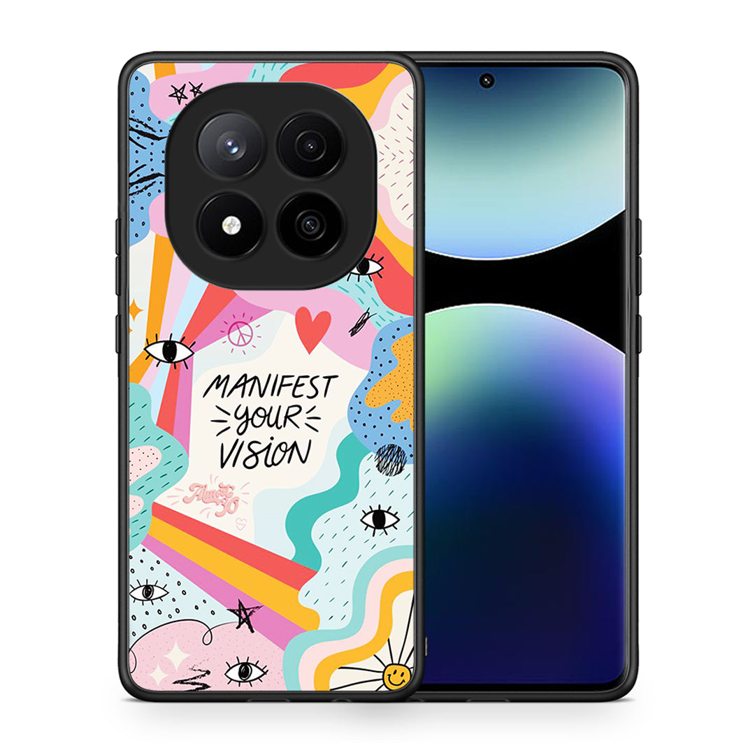 Θήκη Xiaomi Redmi Note 14 Pro Plus 5G Manifest Your Vision από τη Smartfits με σχέδιο στο πίσω μέρος και μαύρο περίβλημα | Xiaomi Redmi Note 14 Pro Plus 5G Manifest Your Vision case with colorful back and black bezels