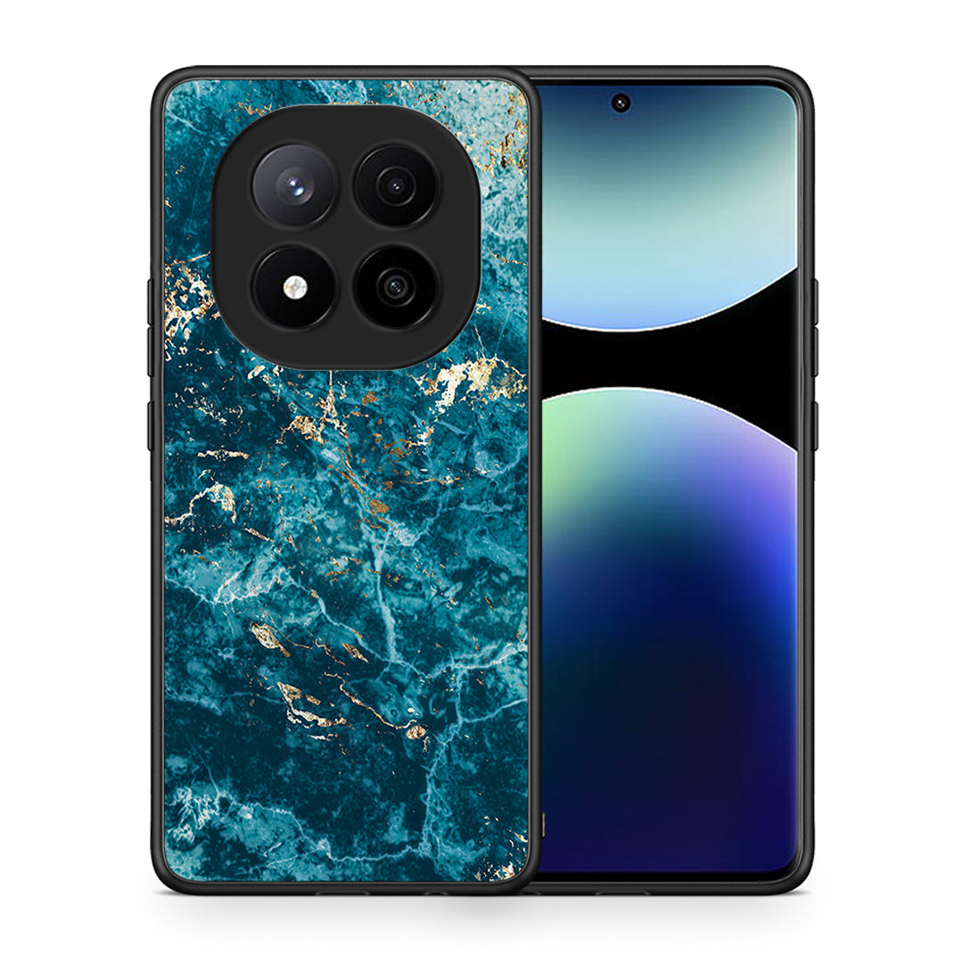 Θήκη Xiaomi Redmi Note 14 Pro Plus 5G Marble Blue από τη Smartfits με σχέδιο στο πίσω μέρος και μαύρο περίβλημα | Xiaomi Redmi Note 14 Pro Plus 5G Marble Blue case with colorful back and black bezels