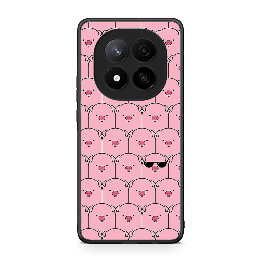 Xiaomi Redmi Note 14 Pro Plus 5G Pig Glasses θήκη από τη Smartfits με σχέδιο στο πίσω μέρος και μαύρο περίβλημα | Smartphone case with colorful back and black bezels by Smartfits