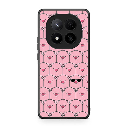Xiaomi Redmi Note 14 Pro Plus 5G Pig Glasses θήκη από τη Smartfits με σχέδιο στο πίσω μέρος και μαύρο περίβλημα | Smartphone case with colorful back and black bezels by Smartfits