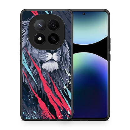 Θήκη Xiaomi Redmi Note 14 Pro Plus 5G Lion Designer PopArt από τη Smartfits με σχέδιο στο πίσω μέρος και μαύρο περίβλημα | Xiaomi Redmi Note 14 Pro Plus 5G Lion Designer PopArt case with colorful back and black bezels