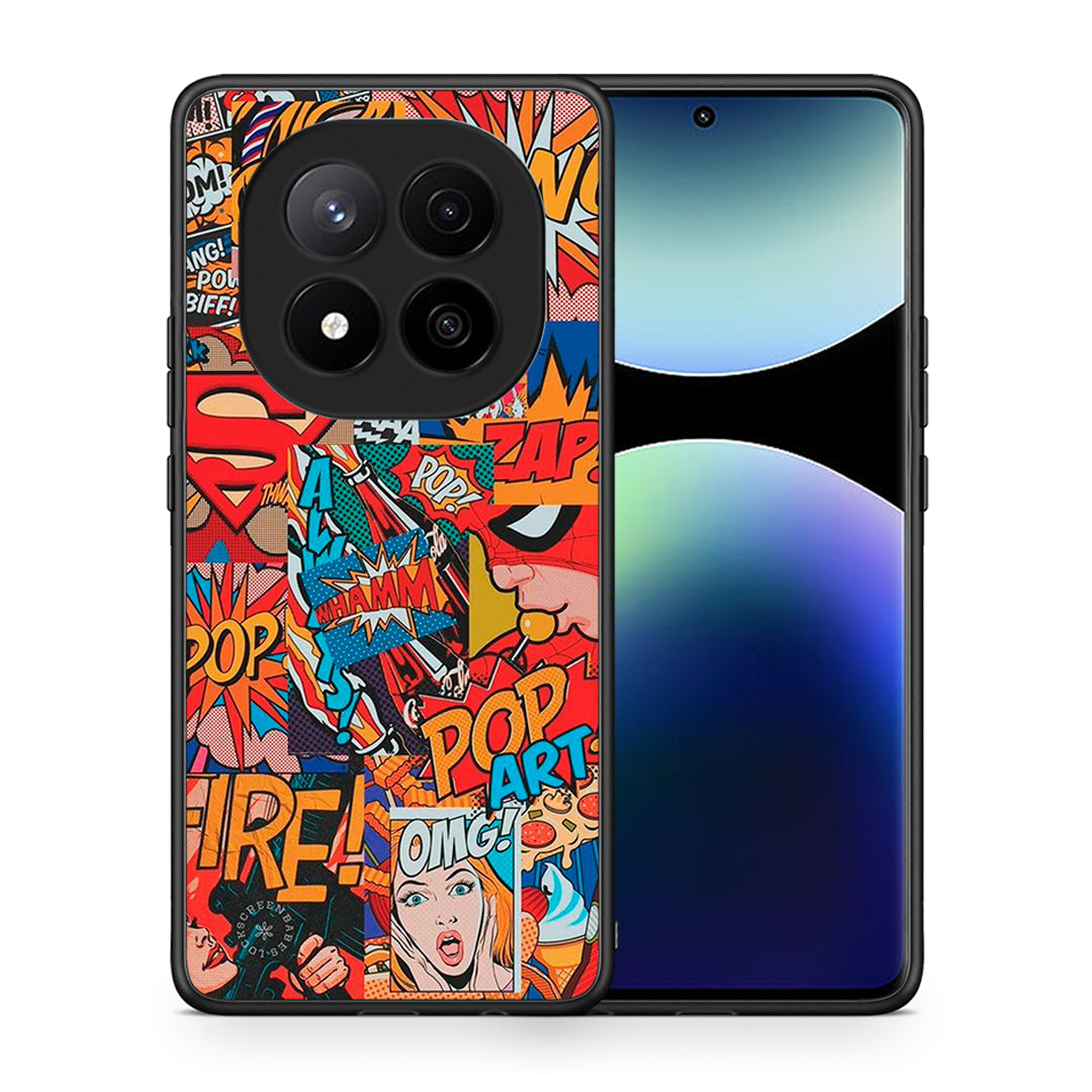 Θήκη Xiaomi Redmi Note 14 Pro Plus 5G PopArt OMG από τη Smartfits με σχέδιο στο πίσω μέρος και μαύρο περίβλημα | Xiaomi Redmi Note 14 Pro Plus 5G PopArt OMG case with colorful back and black bezels