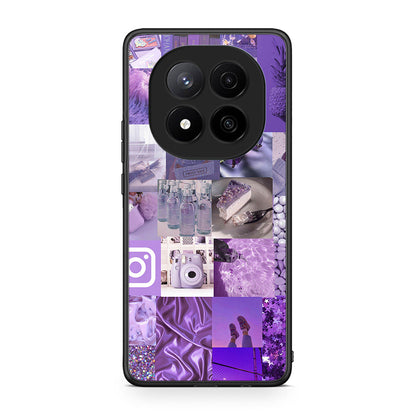 Xiaomi Redmi Note 14 Pro Plus 5G Purple Aesthetic Collage θήκη από τη Smartfits με σχέδιο στο πίσω μέρος και μαύρο περίβλημα | Smartphone case with colorful back and black bezels by Smartfits