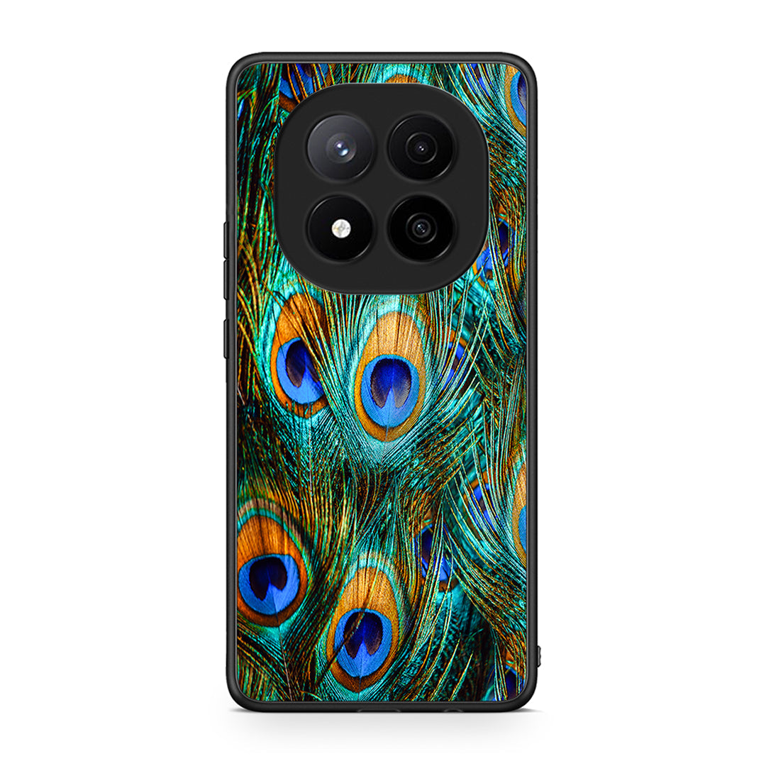 Xiaomi Redmi Note 14 Pro Plus 5G Real Peacock Feathers θήκη από τη Smartfits με σχέδιο στο πίσω μέρος και μαύρο περίβλημα | Smartphone case with colorful back and black bezels by Smartfits