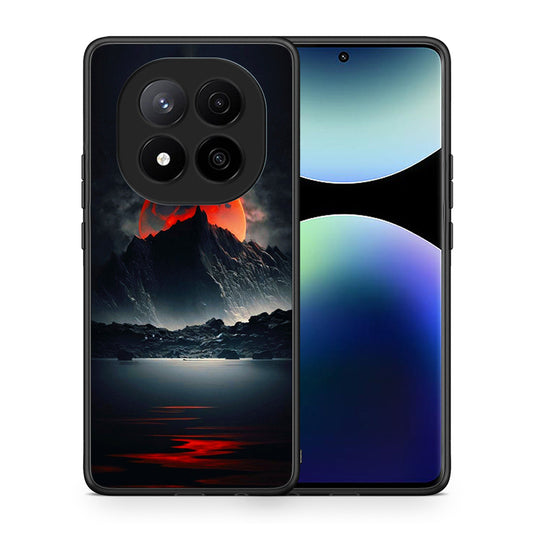 Θήκη Xiaomi Redmi Note 14 Pro Plus 5G Red Full Moon από τη Smartfits με σχέδιο στο πίσω μέρος και μαύρο περίβλημα | Xiaomi Redmi Note 14 Pro Plus 5G Red Full Moon case with colorful back and black bezels