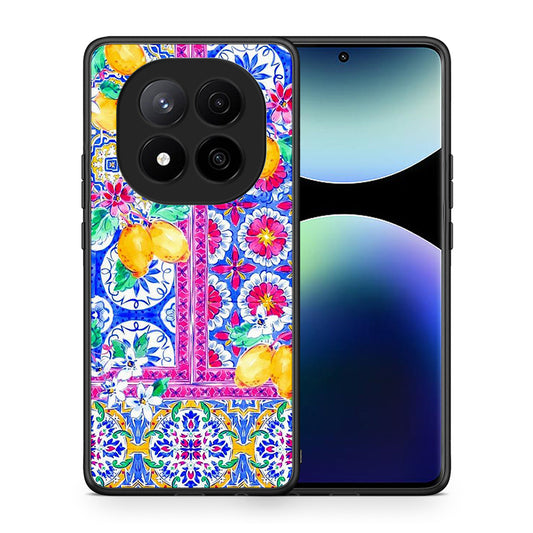 Θήκη Xiaomi Redmi Note 14 Pro Plus 5G Retro Spring από τη Smartfits με σχέδιο στο πίσω μέρος και μαύρο περίβλημα | Xiaomi Redmi Note 14 Pro Plus 5G Retro Spring case with colorful back and black bezels