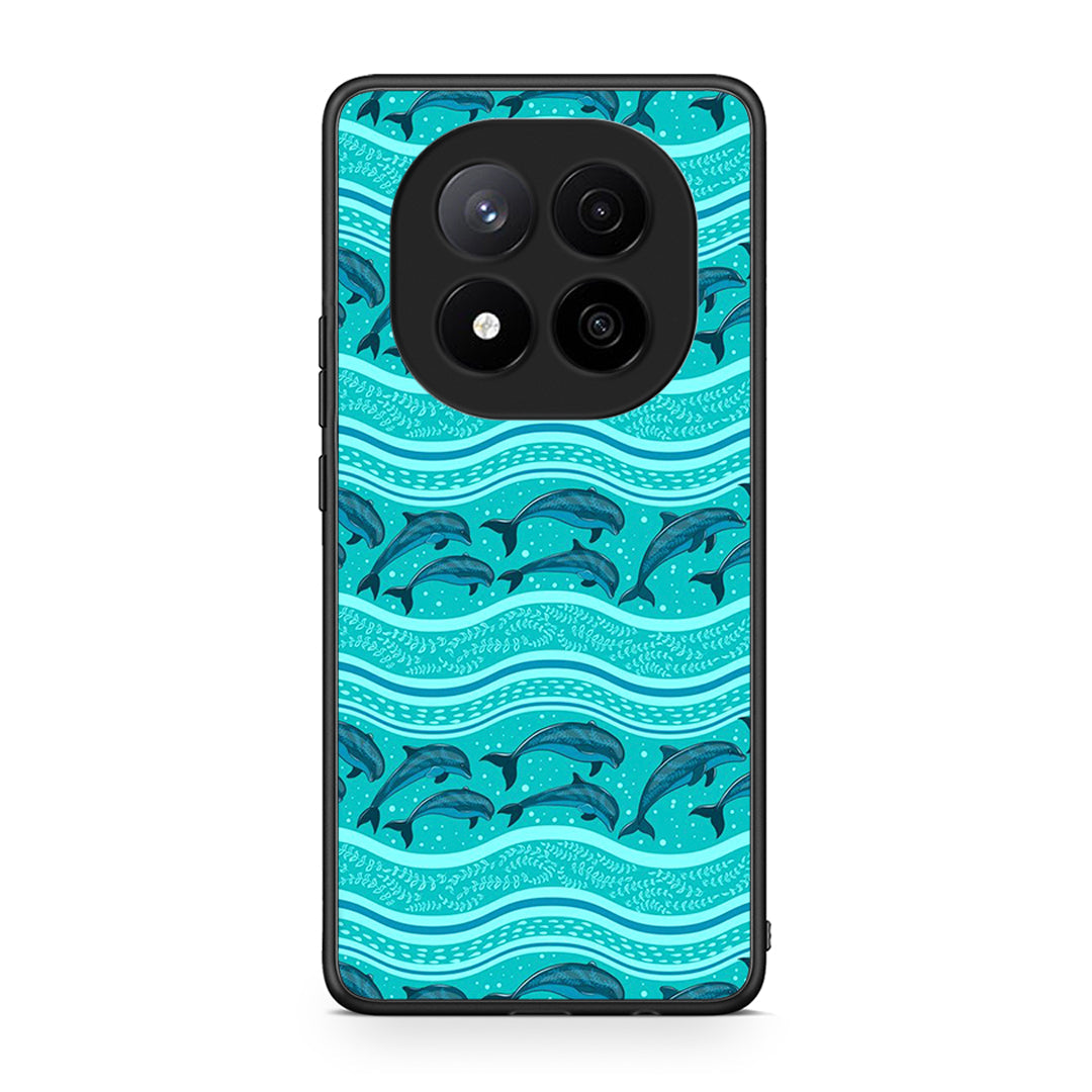 Xiaomi Redmi Note 14 Pro Plus 5G Swimming Dolphins θήκη από τη Smartfits με σχέδιο στο πίσω μέρος και μαύρο περίβλημα | Smartphone case with colorful back and black bezels by Smartfits