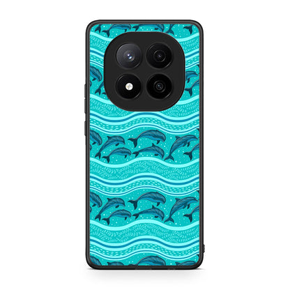 Xiaomi Redmi Note 14 Pro Plus 5G Swimming Dolphins θήκη από τη Smartfits με σχέδιο στο πίσω μέρος και μαύρο περίβλημα | Smartphone case with colorful back and black bezels by Smartfits