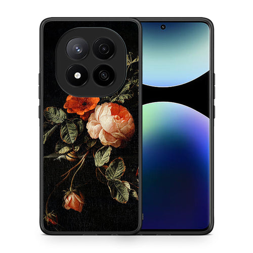 Θήκη Xiaomi Redmi Note 14 Pro Plus 5G Vintage Roses από τη Smartfits με σχέδιο στο πίσω μέρος και μαύρο περίβλημα | Xiaomi Redmi Note 14 Pro Plus 5G Vintage Roses case with colorful back and black bezels