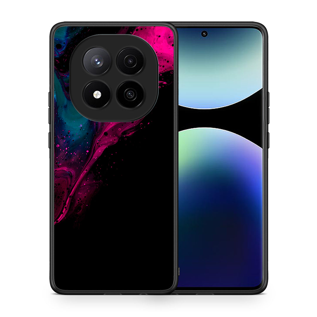 Θήκη Xiaomi Redmi Note 14 Pro Plus 5G Pink Black Watercolor από τη Smartfits με σχέδιο στο πίσω μέρος και μαύρο περίβλημα | Xiaomi Redmi Note 14 Pro Plus 5G Pink Black Watercolor case with colorful back and black bezels