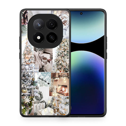 Θήκη Xiaomi Redmi Note 14 Pro Plus 5G White Christmas από τη Smartfits με σχέδιο στο πίσω μέρος και μαύρο περίβλημα | Xiaomi Redmi Note 14 Pro Plus 5G White Christmas case with colorful back and black bezels