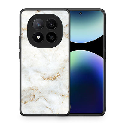 Θήκη Xiaomi Redmi Note 14 Pro Plus 5G White Gold Marble από τη Smartfits με σχέδιο στο πίσω μέρος και μαύρο περίβλημα | Xiaomi Redmi Note 14 Pro Plus 5G White Gold Marble case with colorful back and black bezels
