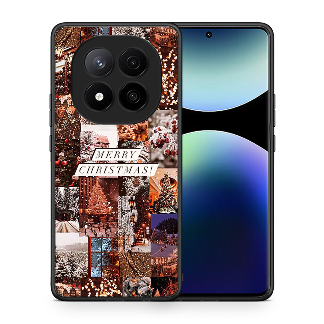 Θήκη Xiaomi Redmi Note 14 Pro Plus 5G Xmas Collage από τη Smartfits με σχέδιο στο πίσω μέρος και μαύρο περίβλημα | Xiaomi Redmi Note 14 Pro Plus 5G Xmas Collage case with colorful back and black bezels