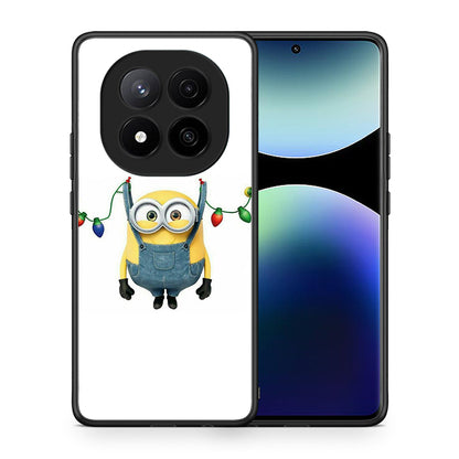 Θήκη Xiaomi Redmi Note 14 Pro Plus 5G Xmas Minion Lights από τη Smartfits με σχέδιο στο πίσω μέρος και μαύρο περίβλημα | Xiaomi Redmi Note 14 Pro Plus 5G Xmas Minion Lights case with colorful back and black bezels