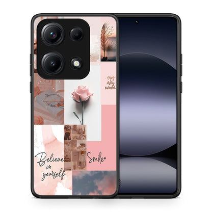 Θήκη Xiaomi Redmi Note 14S Aesthetic Collage από τη Smartfits με σχέδιο στο πίσω μέρος και μαύρο περίβλημα | Xiaomi Redmi Note 14S Aesthetic Collage case with colorful back and black bezels