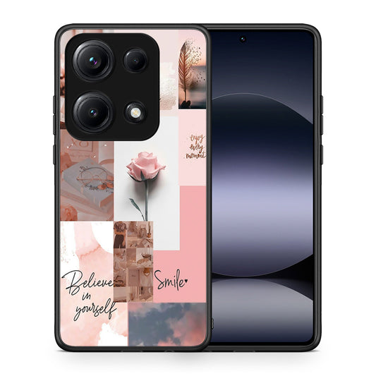Θήκη Xiaomi Redmi Note 14S Aesthetic Collage από τη Smartfits με σχέδιο στο πίσω μέρος και μαύρο περίβλημα | Xiaomi Redmi Note 14S Aesthetic Collage case with colorful back and black bezels