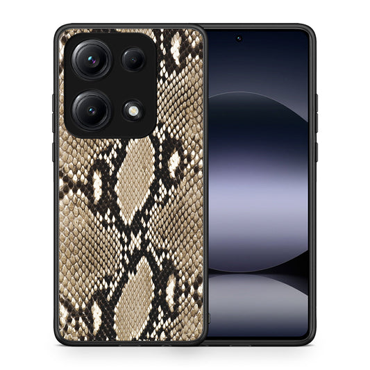 Θήκη Xiaomi Redmi Note 14S Fashion Snake Animal από τη Smartfits με σχέδιο στο πίσω μέρος και μαύρο περίβλημα | Xiaomi Redmi Note 14S Fashion Snake Animal case with colorful back and black bezels