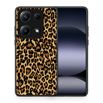 Θήκη Xiaomi Redmi Note 14S Leopard Animal από τη Smartfits με σχέδιο στο πίσω μέρος και μαύρο περίβλημα | Xiaomi Redmi Note 14S Leopard Animal case with colorful back and black bezels