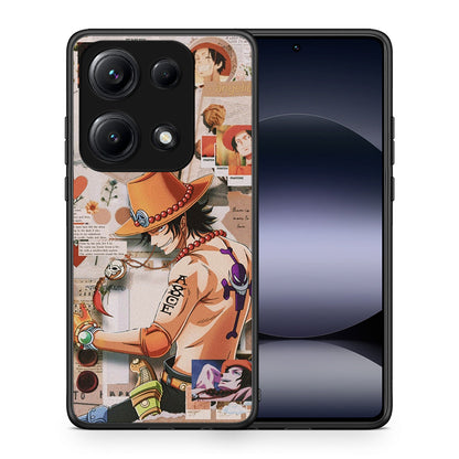 Θήκη Xiaomi Redmi Note 14S Anime Collage από τη Smartfits με σχέδιο στο πίσω μέρος και μαύρο περίβλημα | Xiaomi Redmi Note 14S Anime Collage case with colorful back and black bezels