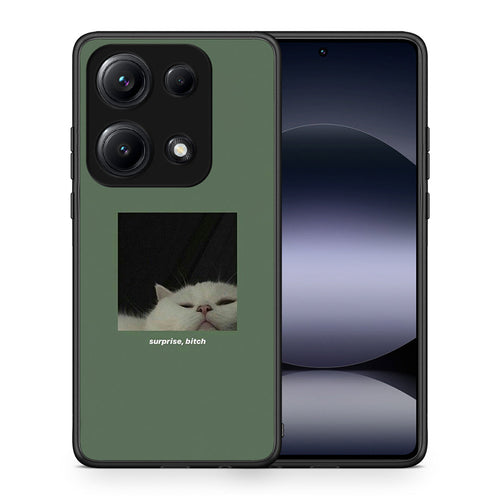 Θήκη Xiaomi Redmi Note 14S Bitch Surprise από τη Smartfits με σχέδιο στο πίσω μέρος και μαύρο περίβλημα | Xiaomi Redmi Note 14S Bitch Surprise case with colorful back and black bezels
