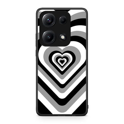 Xiaomi Redmi Note 14S Black Hearts θήκη από τη Smartfits με σχέδιο στο πίσω μέρος και μαύρο περίβλημα | Smartphone case with colorful back and black bezels by Smartfits